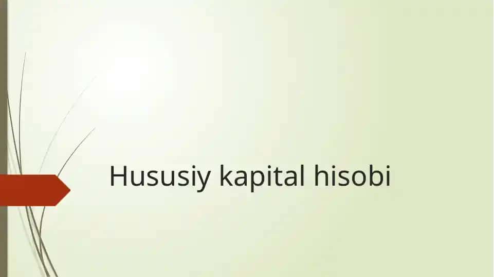 Hususiy kapital hisobi