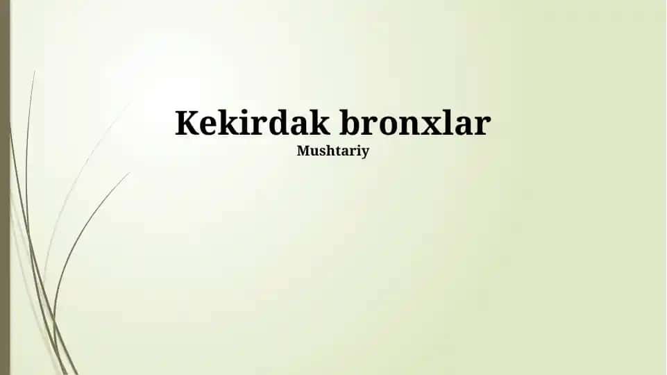 Bronxial astma haqida taqdimot