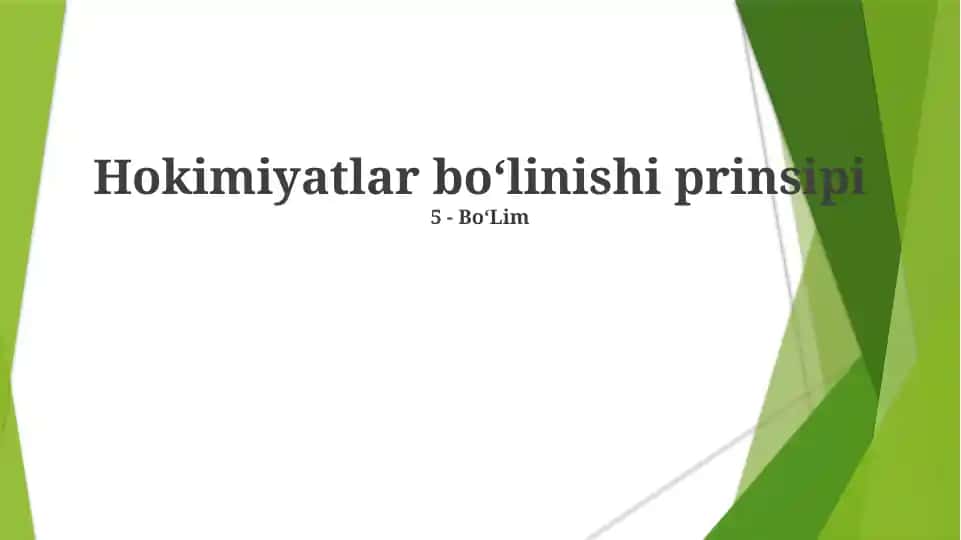 Hokimiyatlar boʻlinishi prinsipi