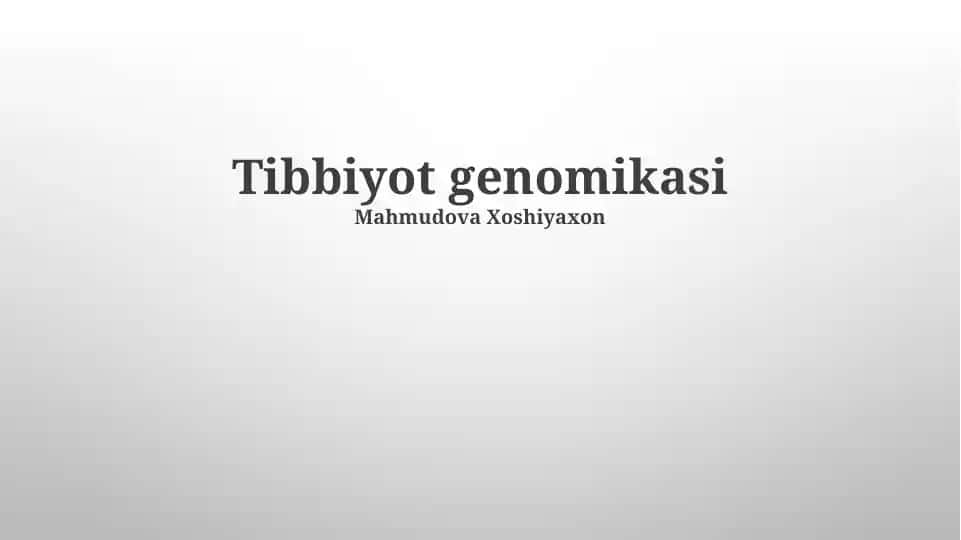 Tibbiyot genomikasi