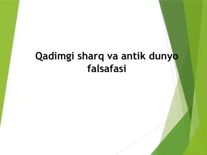 Qadimgi Sharq va Antik Dunyo Falsafasi