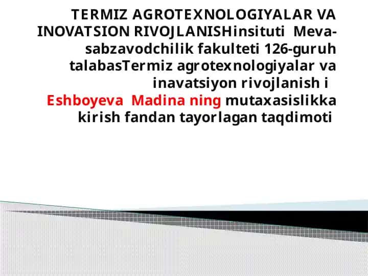Texnik ekinlar mahsulotlarini saqlash va dastlabki qayta ishlash texnologiyasi
