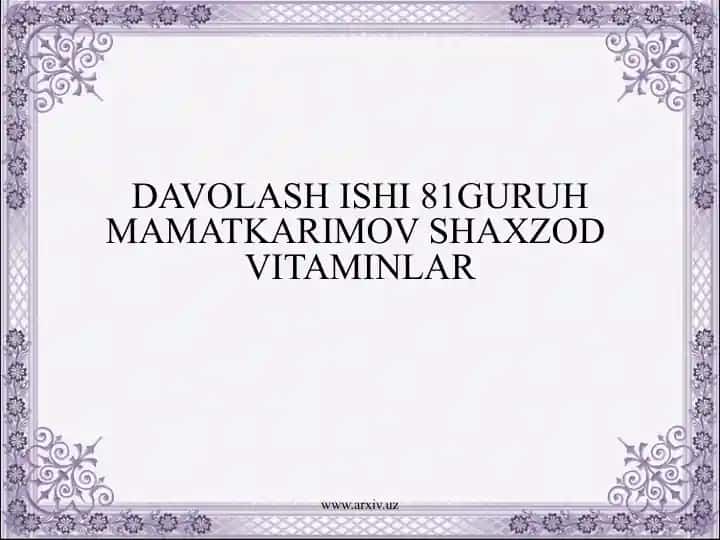 Vitaminlar