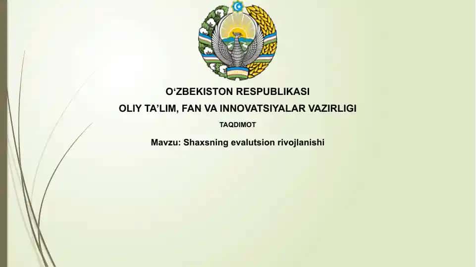 Shaxsningevalutsionrivojlanishi