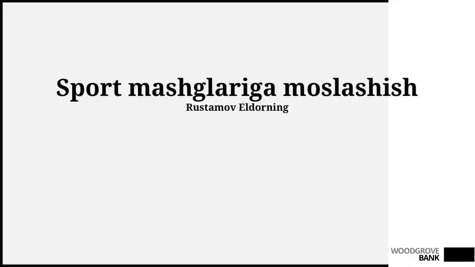 Sport mashqlariga moslashish