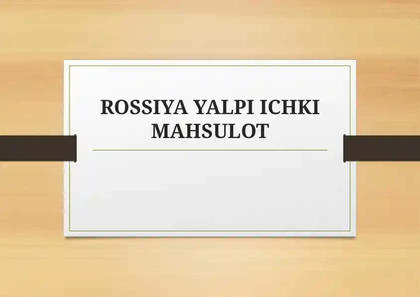 Rossiya yalpi ichki mahsulot