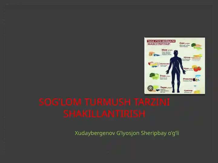 Sog'lomturmushtarzining asosiy tamoyillari
