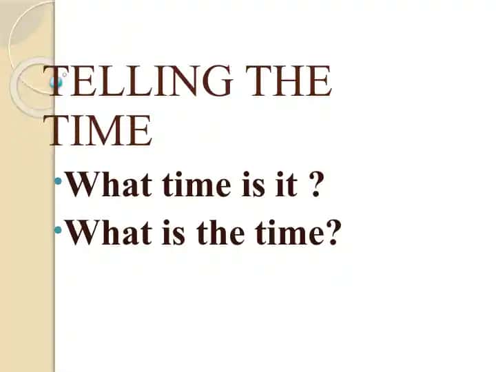 Time Telling Exercise