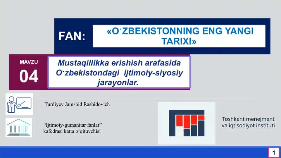 O'zbekistonning eng yangi tarixi