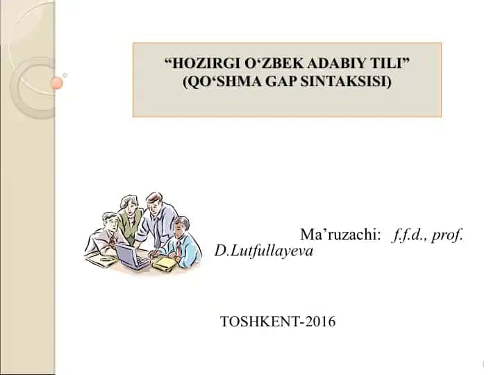 "HOZIRGI O‘ZBEK ADABIY TILI"