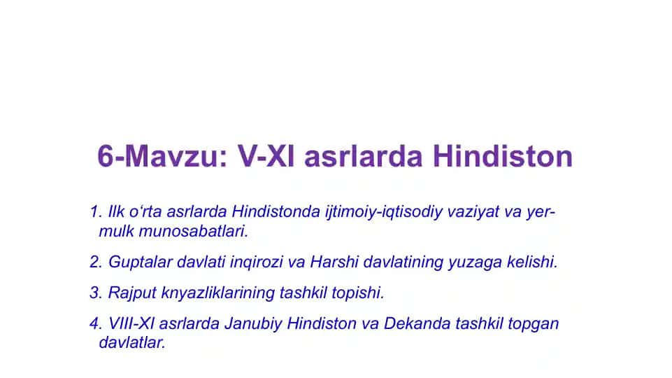 VIII-XI asrlarda Hindiston