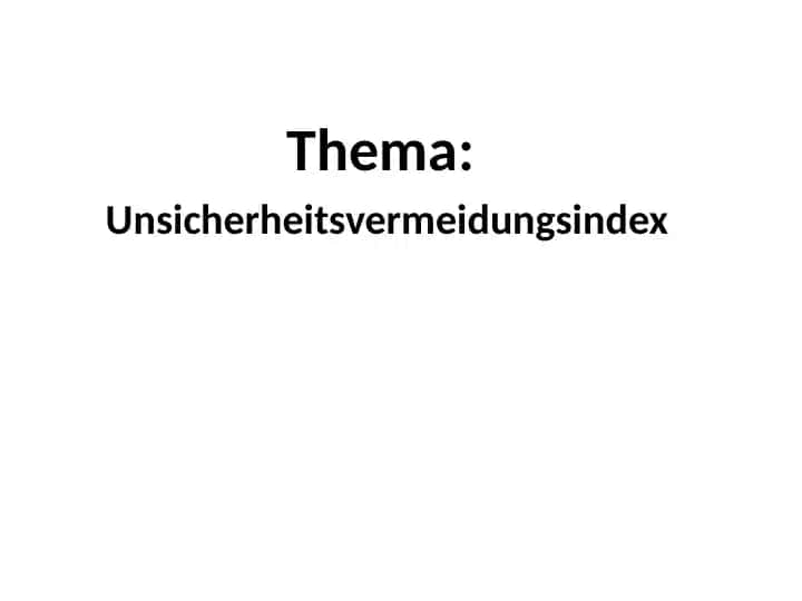 Unsicherheitsvermeidungsindex