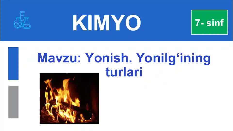Yonish. Yonilg‘ining turlari