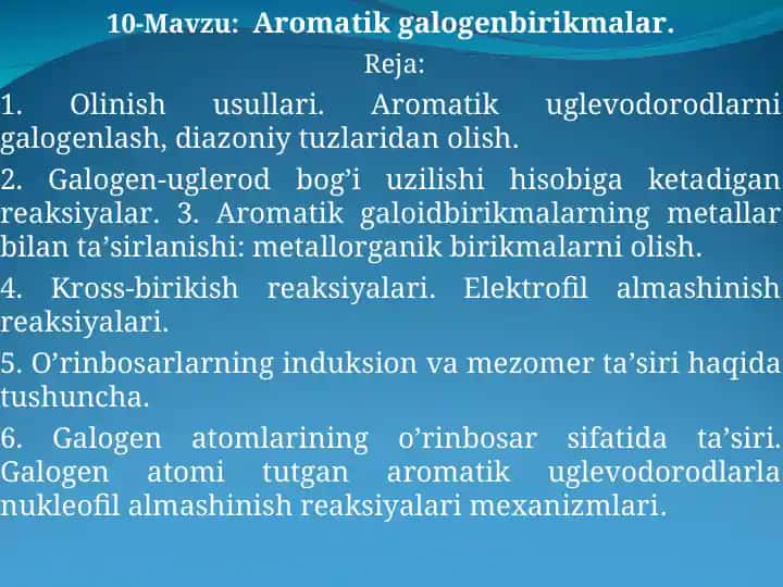 Aromatik galogenbirikmalar