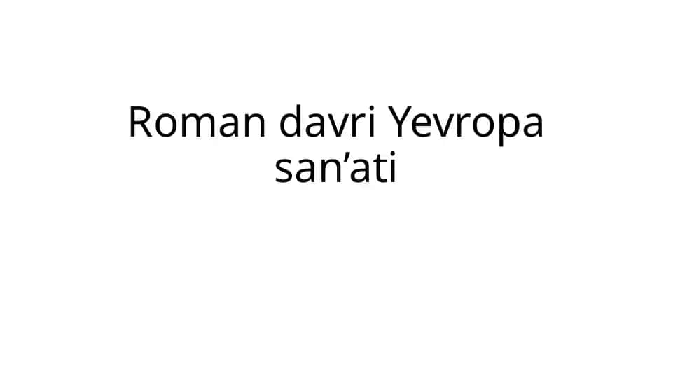 Romandavri Yevropa san’ati