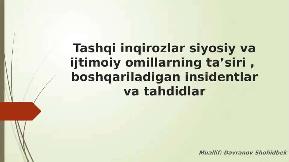 Tashqi inqirozlar va siyosiy omillar