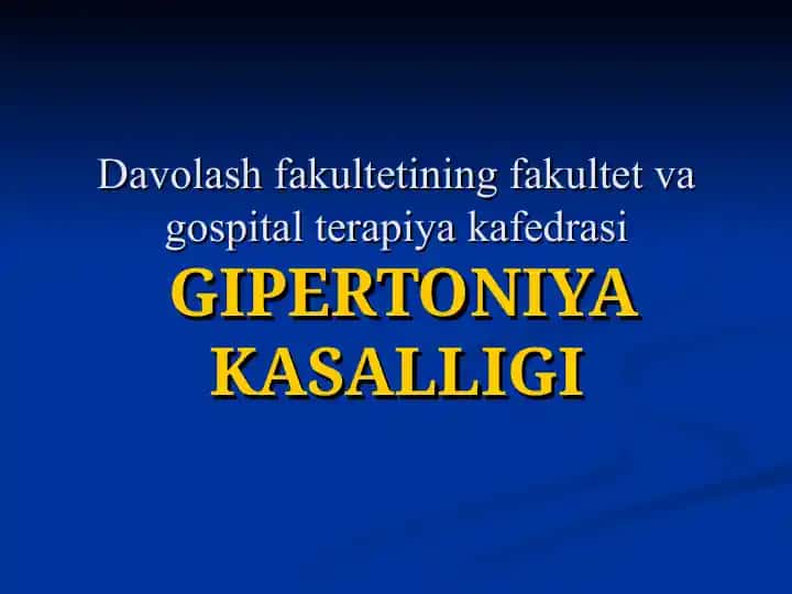 GIPERTONIYA KASALLIGI