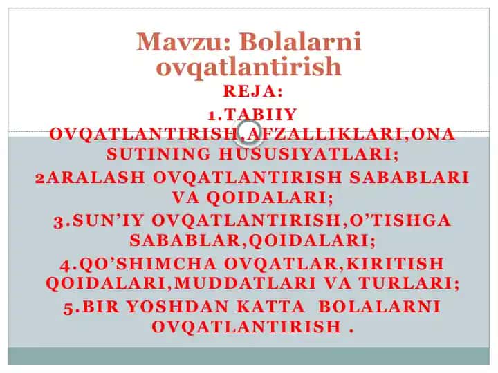 Bolalarni ovqatlantirish
