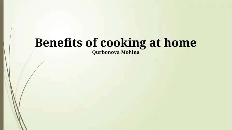Benefits of cooking at home