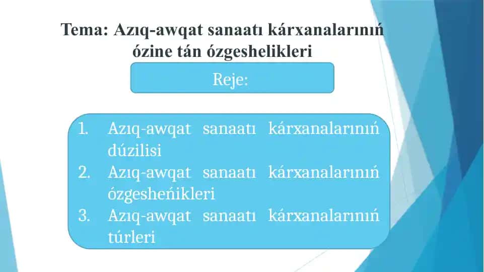 Azıq-awqat sanaatı kárxanalarınıń ózinesi