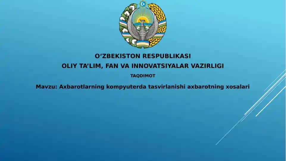 Kompyuterda axborotni tasvirlash
