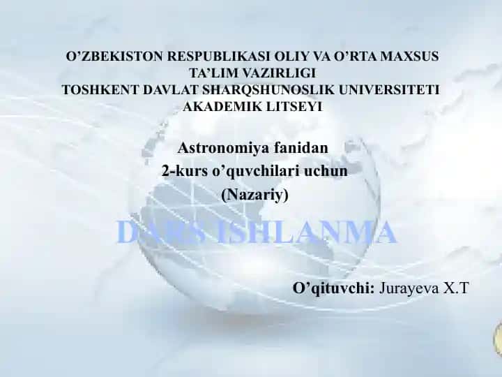 Quyosh sistemasining tuzilishi.Sutkalik va sutkalik gorizontal parallaks