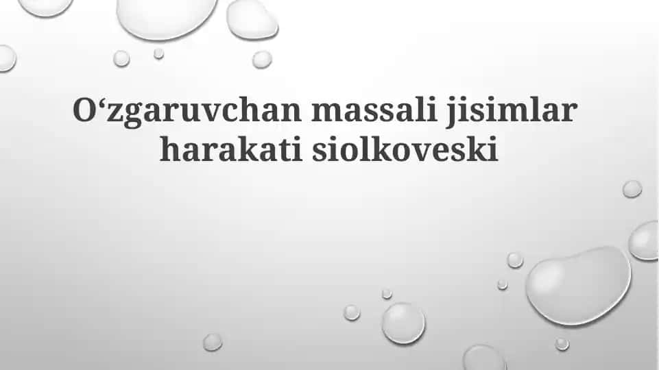 Tsiolkovskiyning raketalar harakati tenglamasi