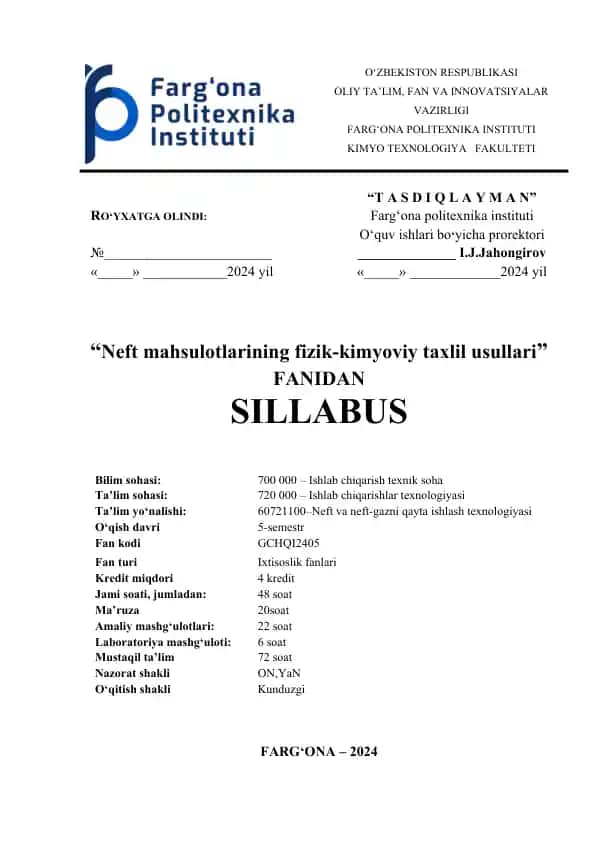 Neft mahsulotlarining fizik-kimyoviy taxlil usullari