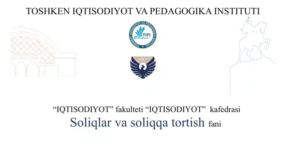 Soliqlar va soliqqa tortish fani