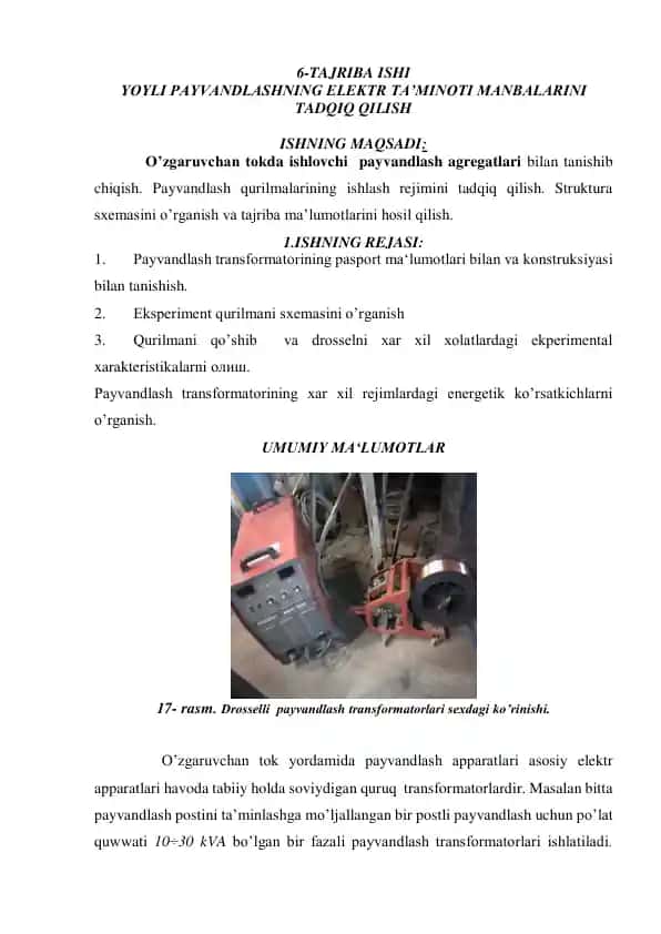 Payvandlash Transformatorlari
