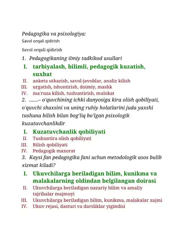 Pedagogika va psixologiya