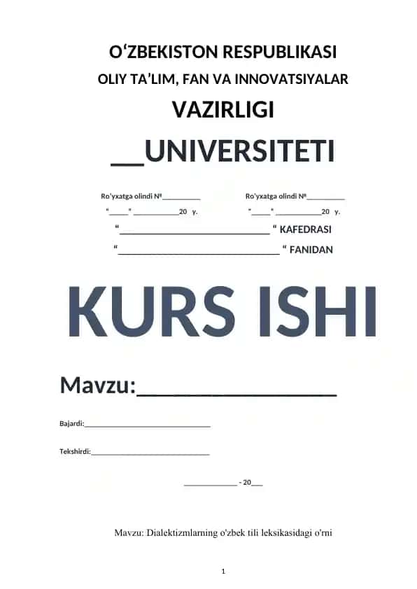Dialektizmlar va ularning o'zbek tili leksikasidagi o'rni