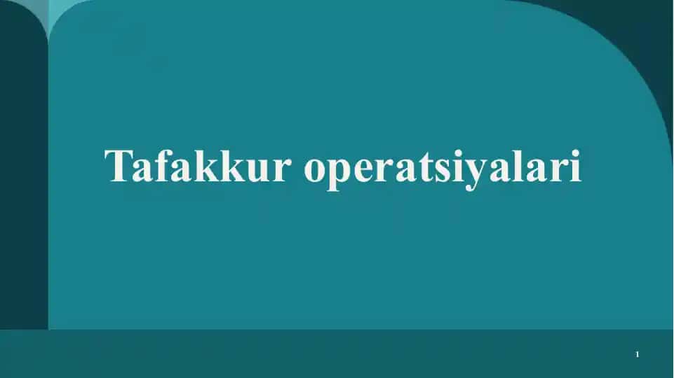 Tafakkuroperatsiyalari