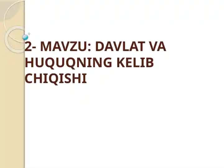 Davlat va huquqning kelib chiqishi