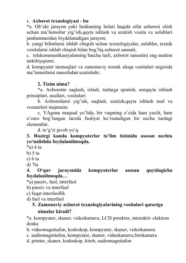 Axborot texnologiyasi