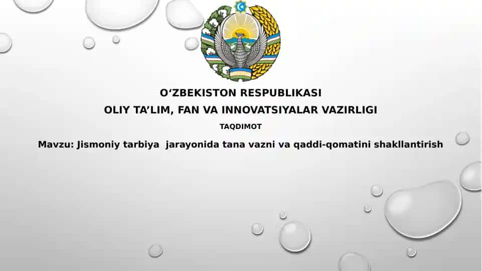 Jismoniy tarbiya jarayonida tana va qo'matining shakllantirish