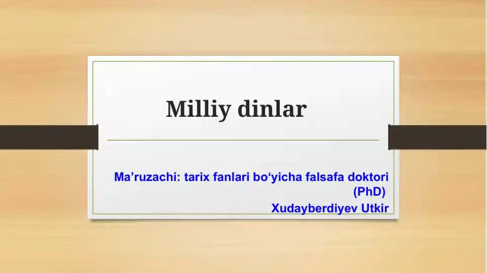 Milliy dinlar