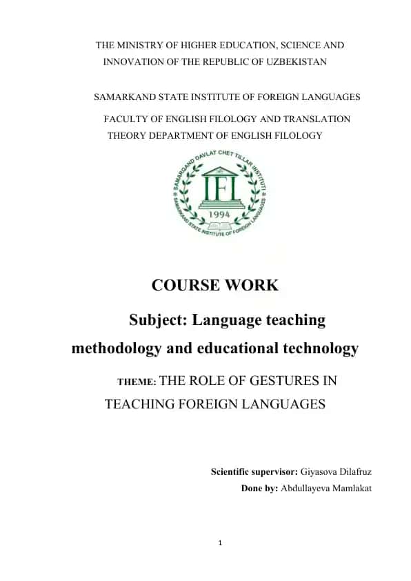 THE ROLE OF GESTURES IN TEACHING FOREIGN LANGUAGES