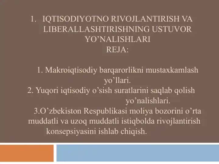 Makroiqtisodiy barqarorlikni mustahkamlash yo‘llari