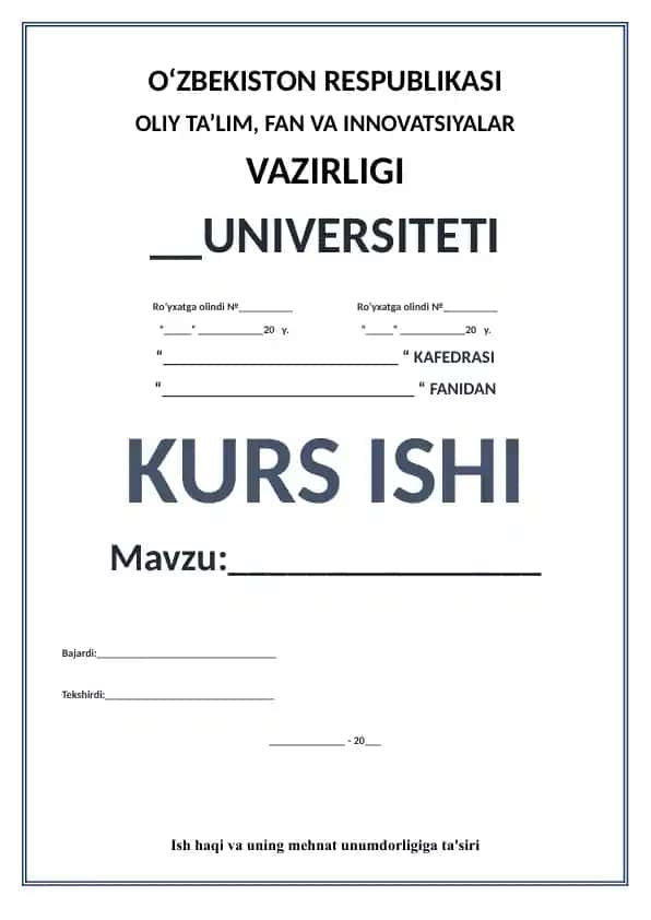Ish haqi va uning mehnat unumdorligiga ta'siri (kurs ishi)