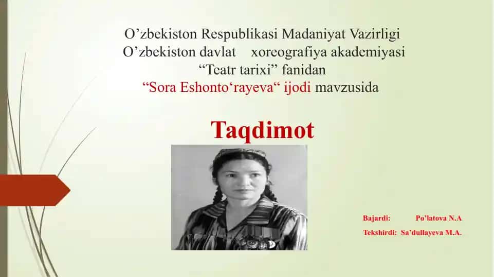 Sora Eshonto‘rayeva