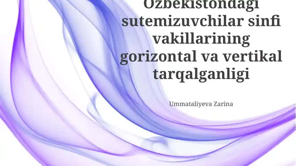 O'zbekistondagi sutemizuvchilar sinfi vakillarining gorizontal va vertikal tarqalganligi
