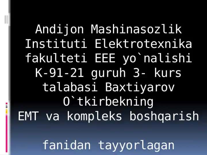 Individual elektr yuritmalar tahlili