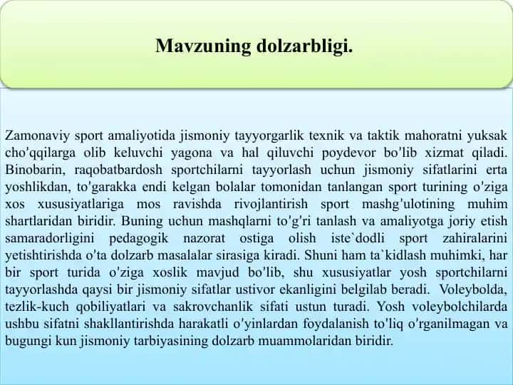 Zamonaviy sport amaliyoti