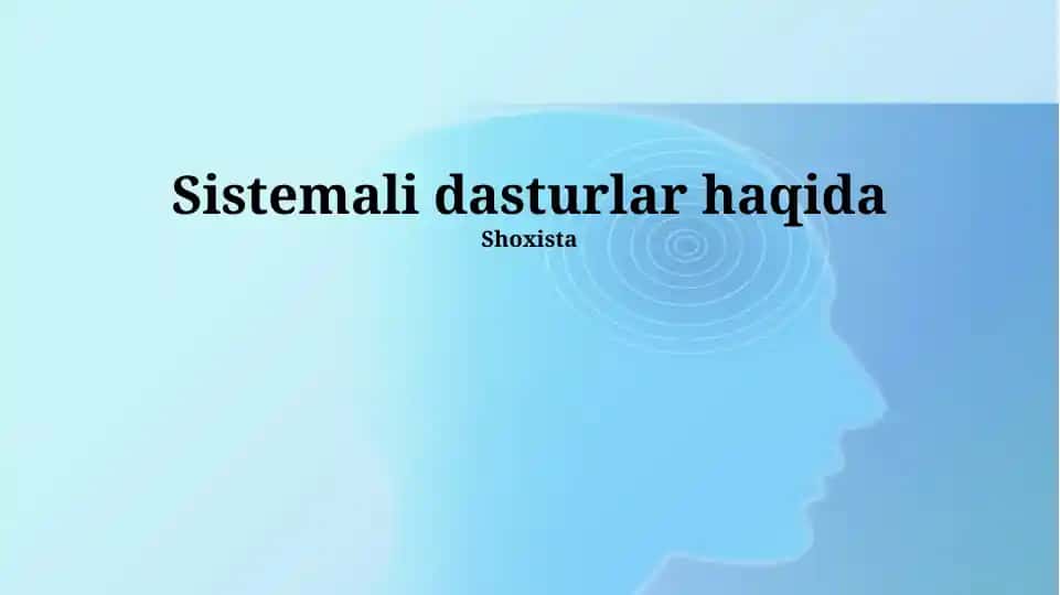 Sistemali dasturlar