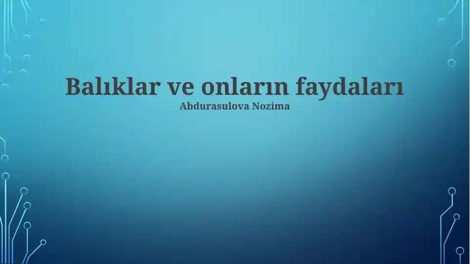 Balıklar ve onların faydaları