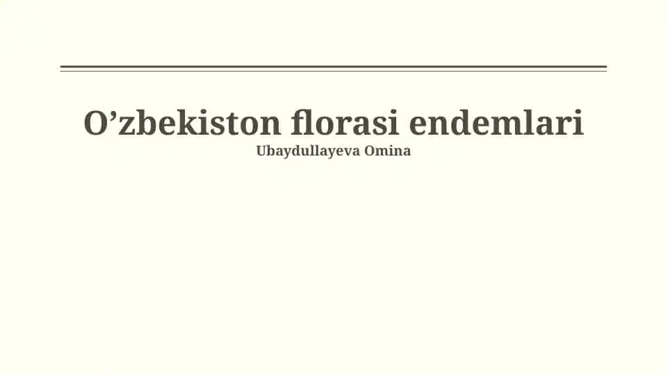 O’zbekiston florasi endemlari
