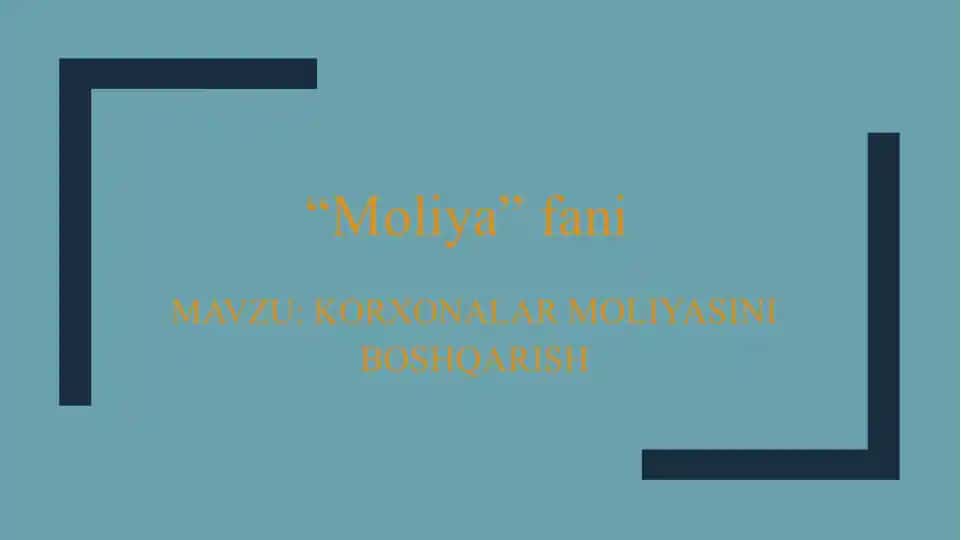 Moliyaviy qarorlar qabul qilish bosqichlari