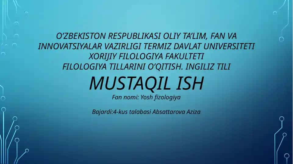 Organizmnichiniqtirish va chiniqtirish usullari