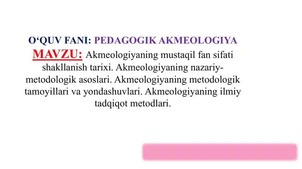 Pedagogik Akmeologiya